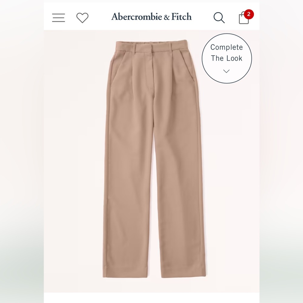 A&F’s Tailored Straight Leg Pants in Taupe, 29/8S